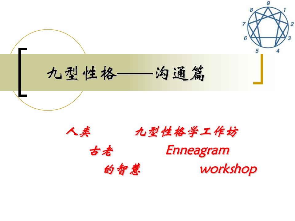 九型人格沟通技巧专题教学PPT