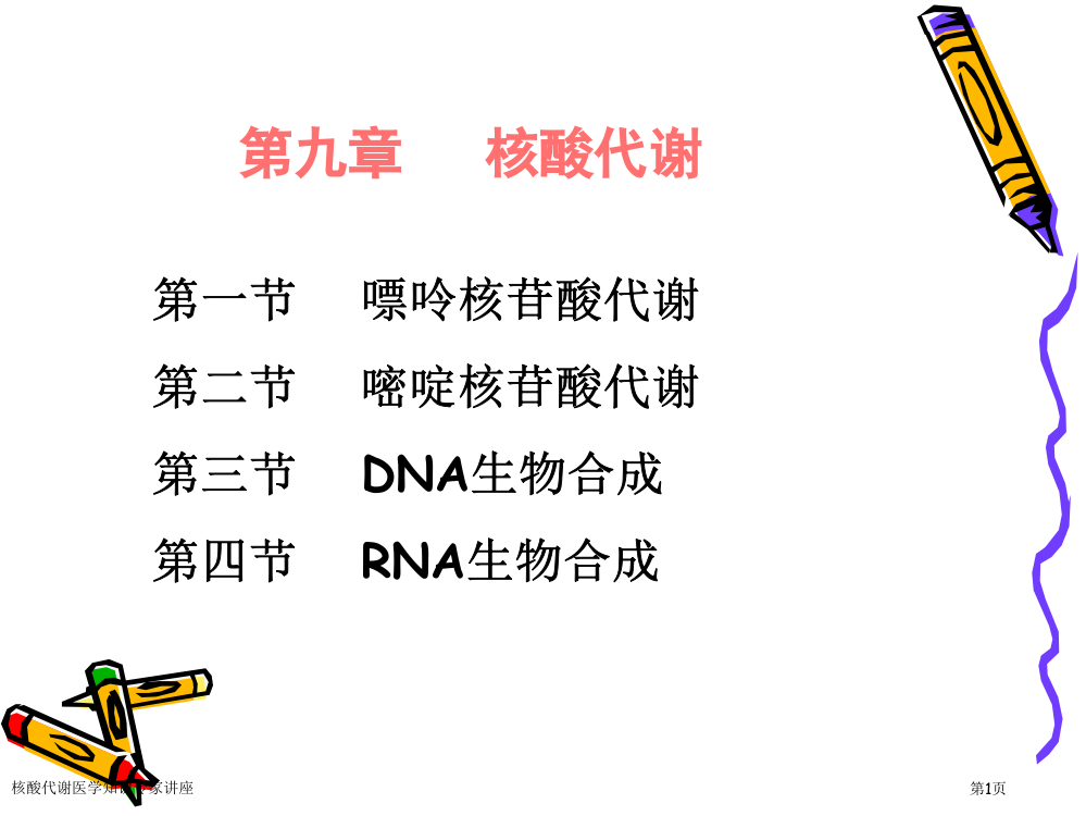 核酸代谢医学知识专家讲座