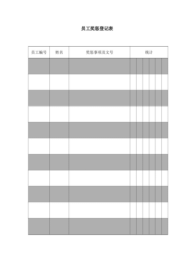 员工奖惩登记表模板.doc