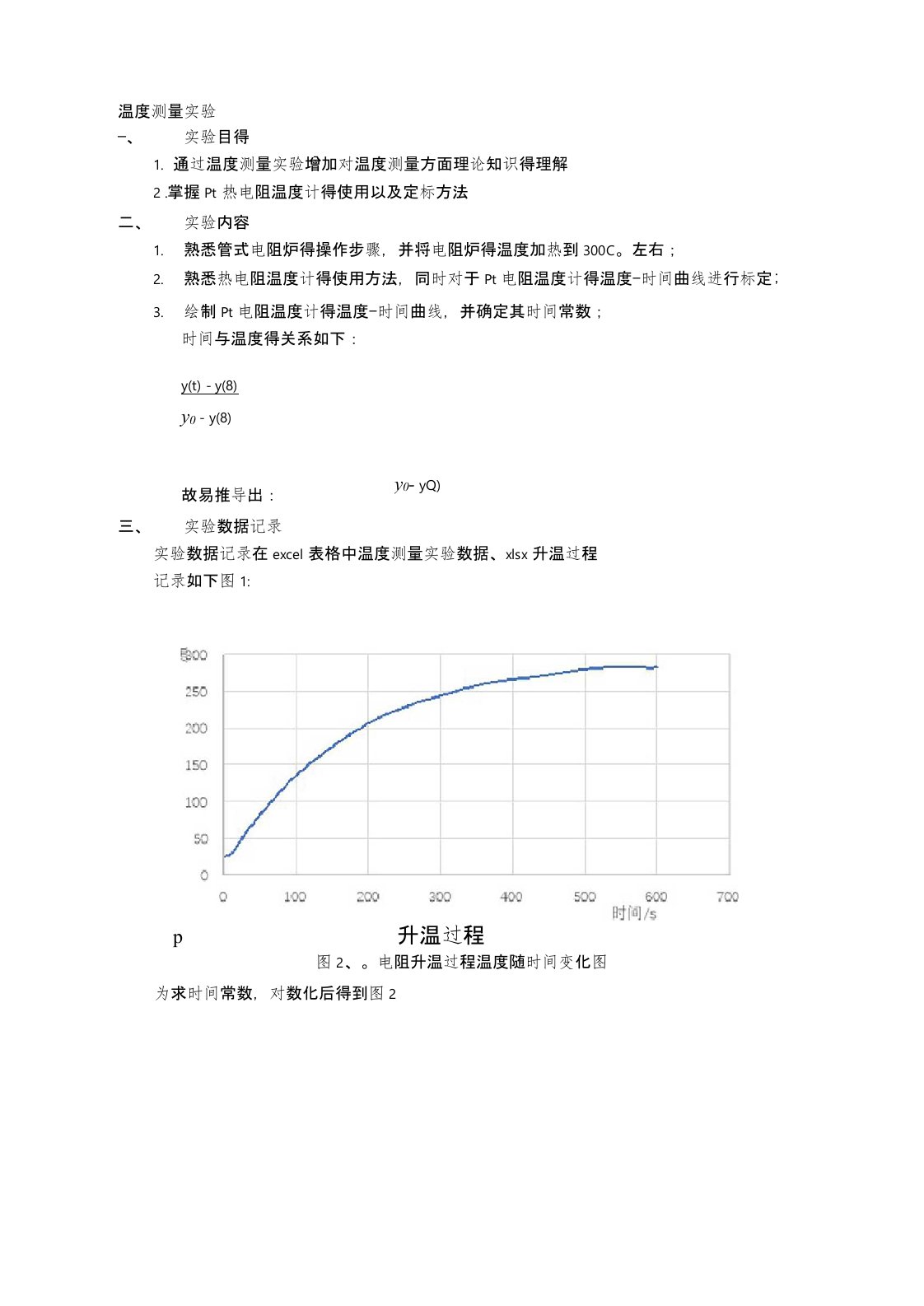 温度测量实验报告