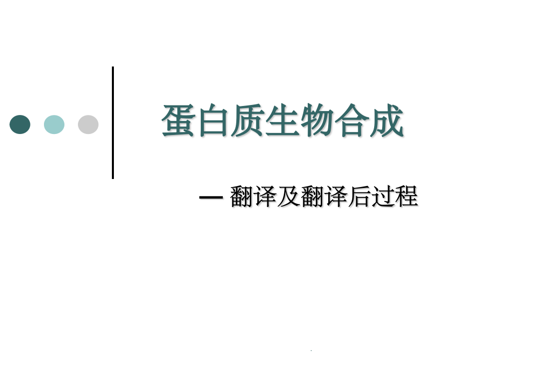 蛋白质生物合成—翻译及翻译后过程ppt课件