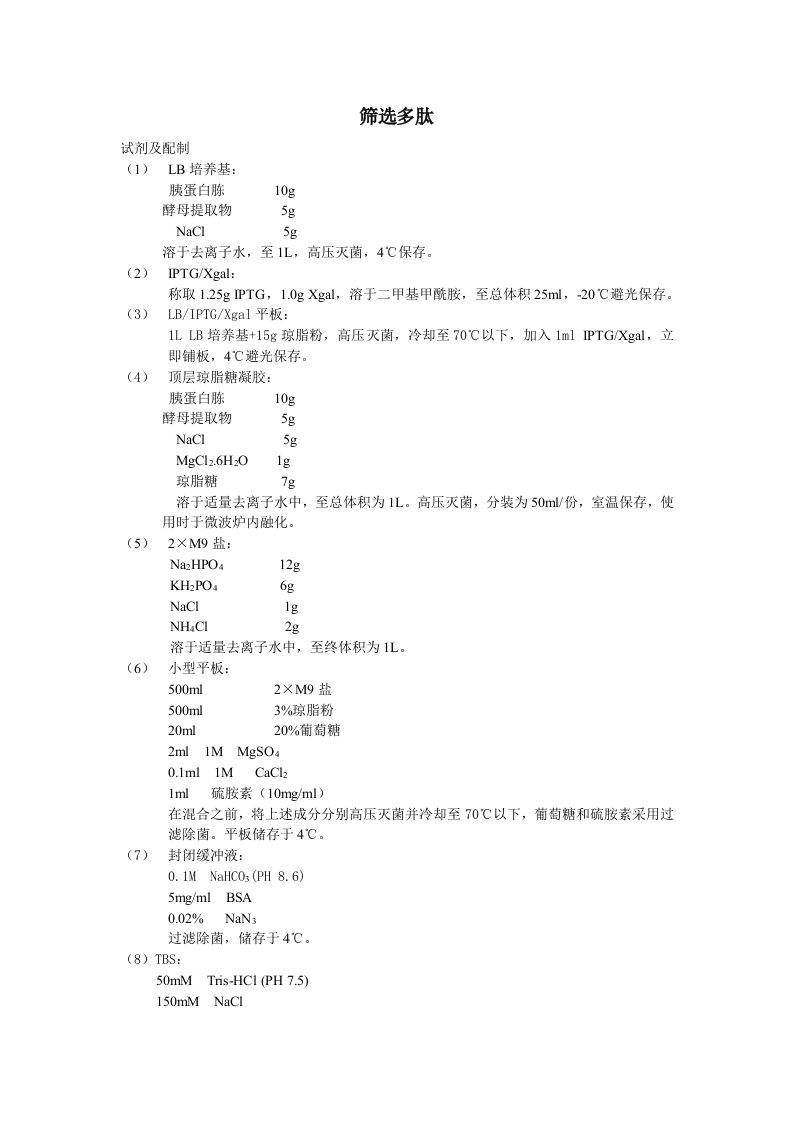 噬菌体展示技术操作步骤