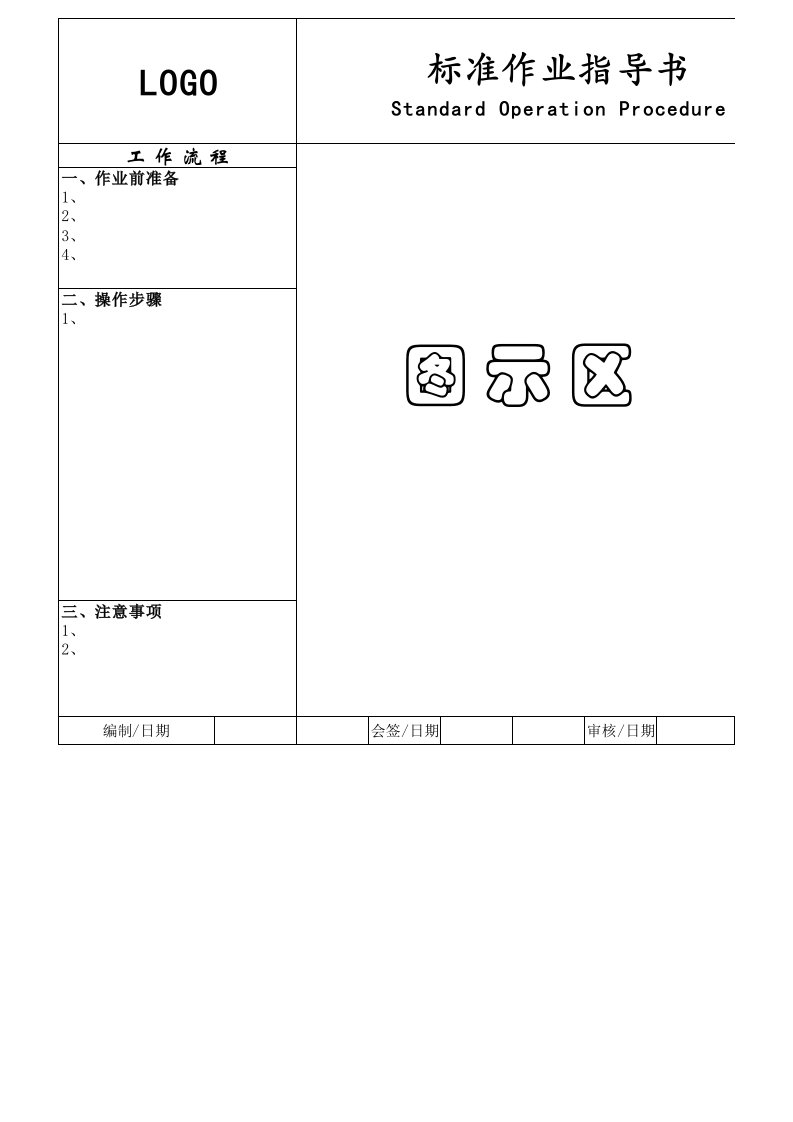 标准作业指导书模板(SOP)