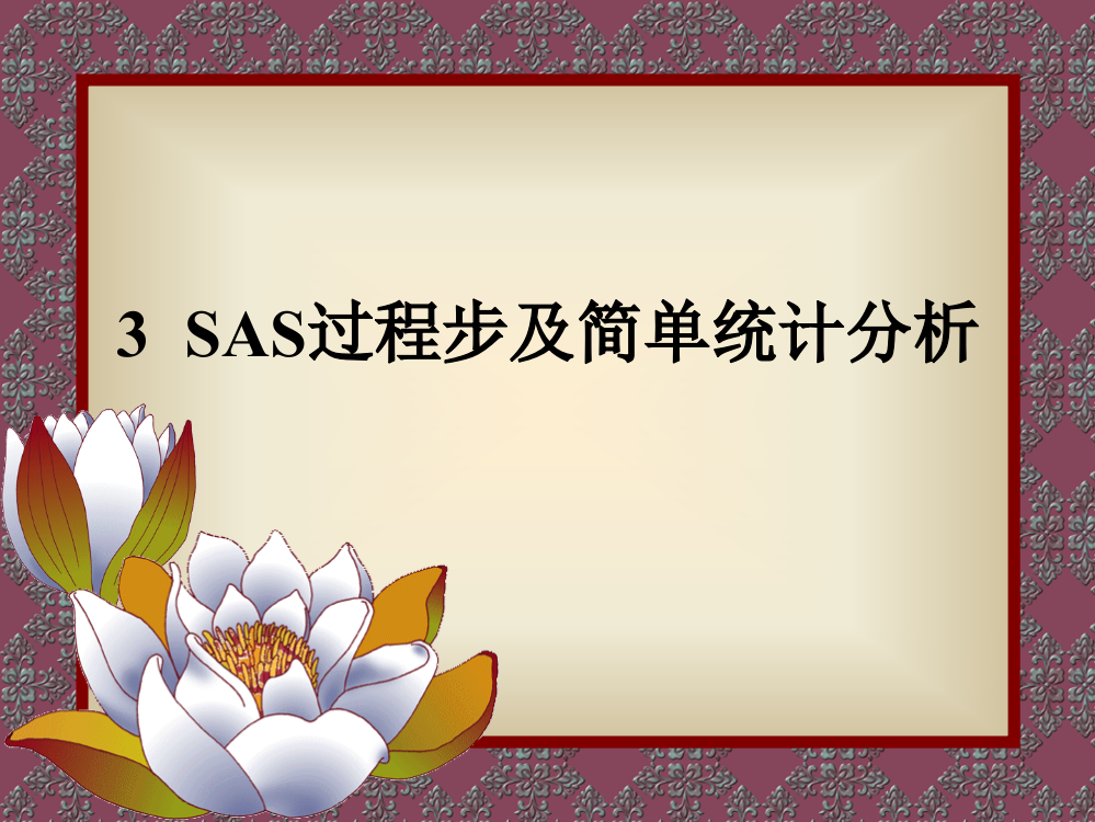 SAS过程及常用统计分析课件