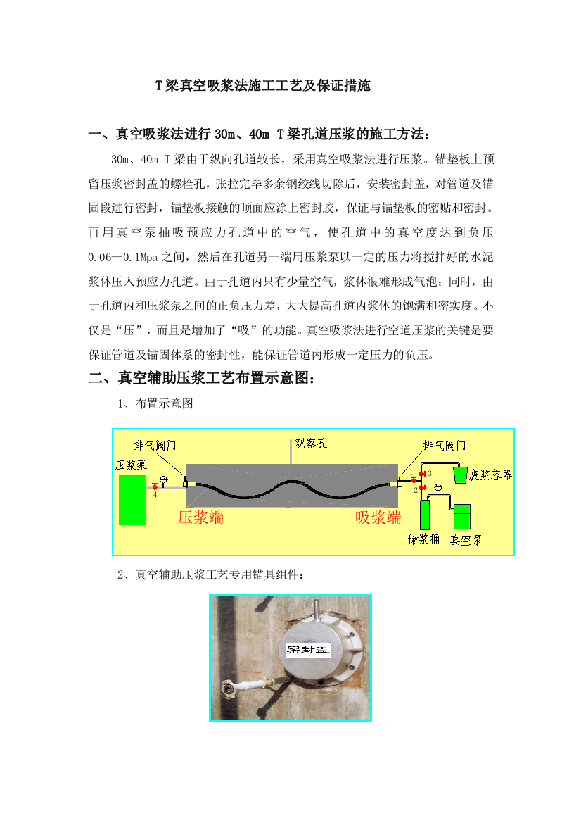 预应力管道真空压浆法