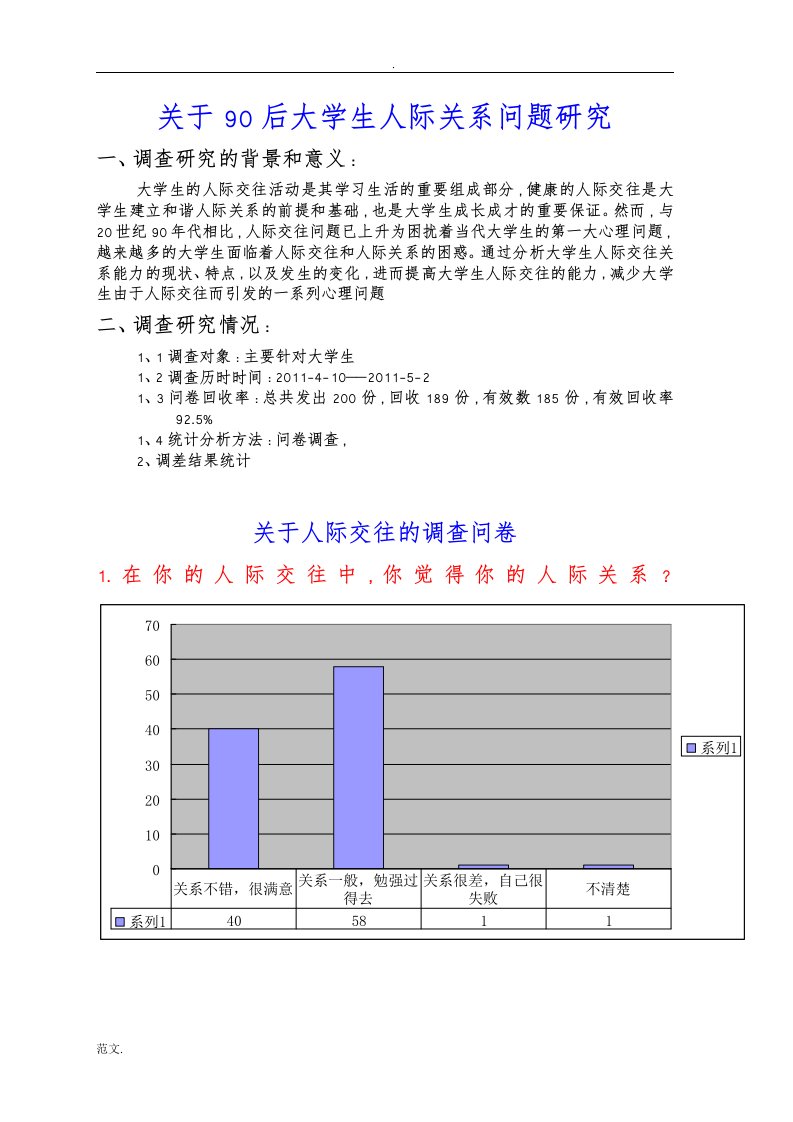 人际交往调查报告