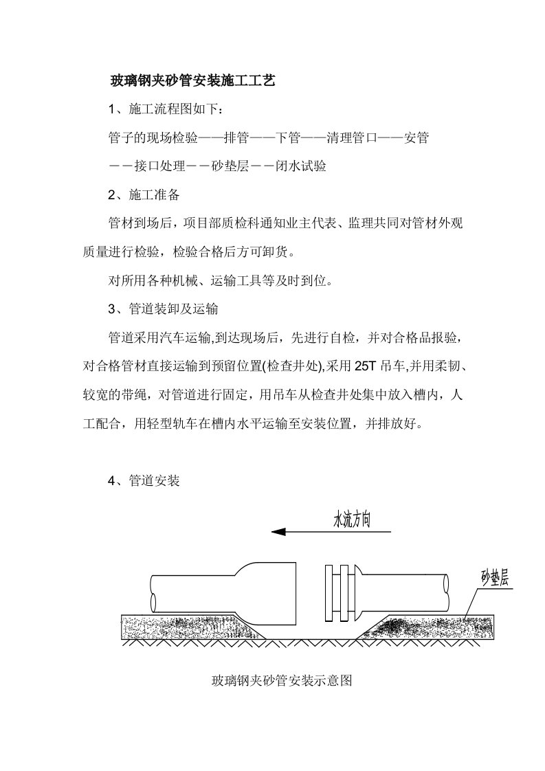 玻璃钢夹砂管安装施工工艺