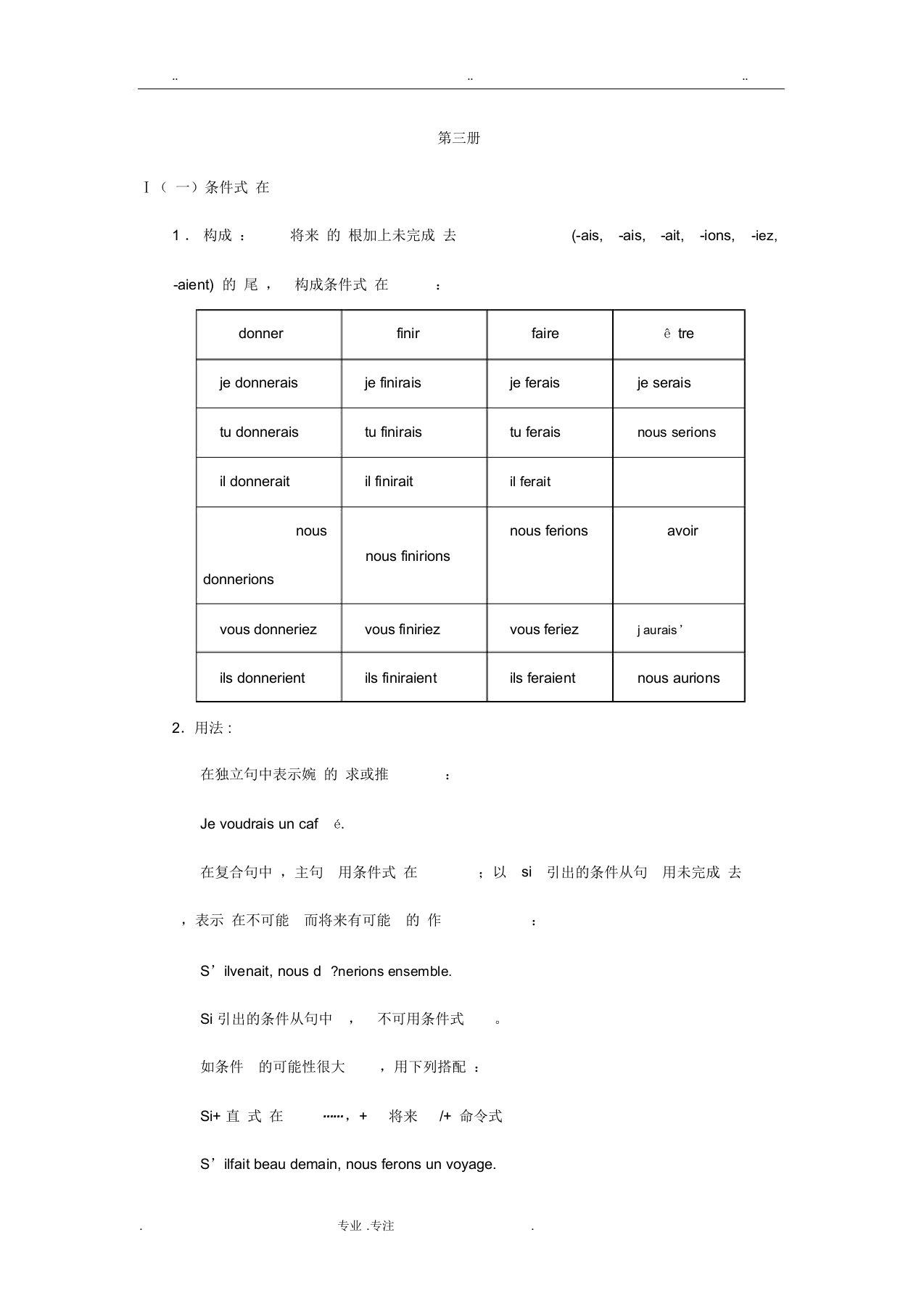 新大学法语语法总结