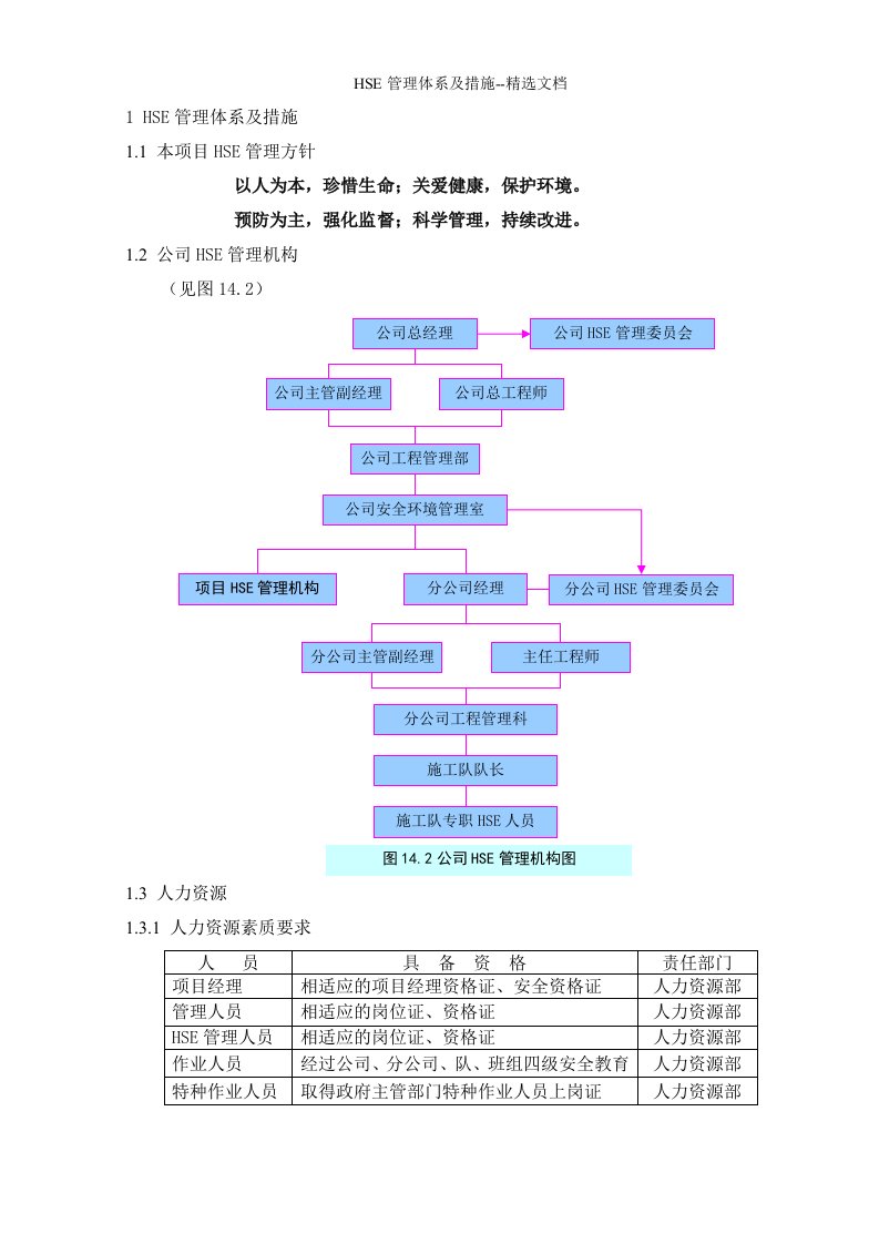 HSE管理体系及措施--精选文档