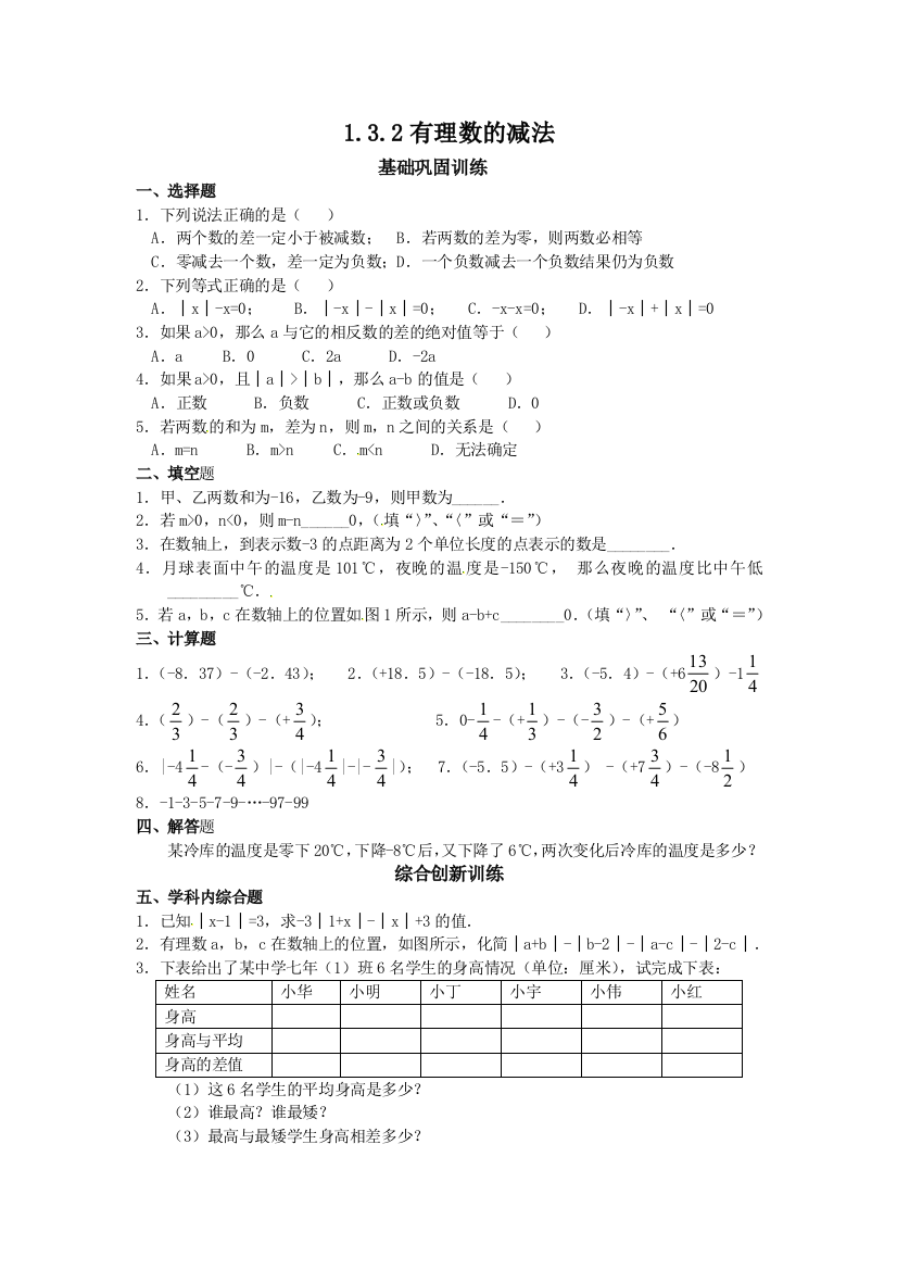 有理数的减法[]