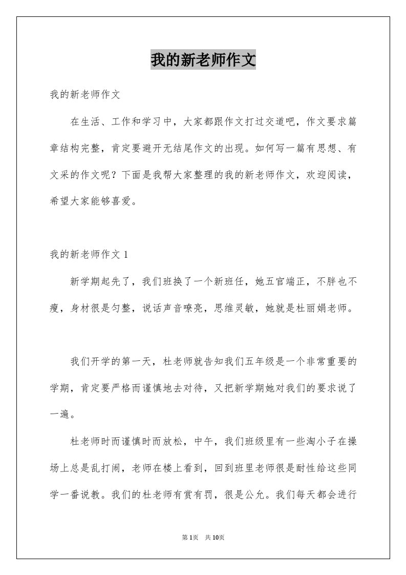 我的新老师作文例文