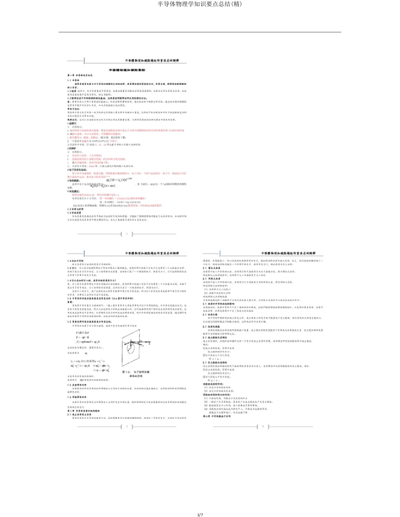 半导体物理学知识重点总结