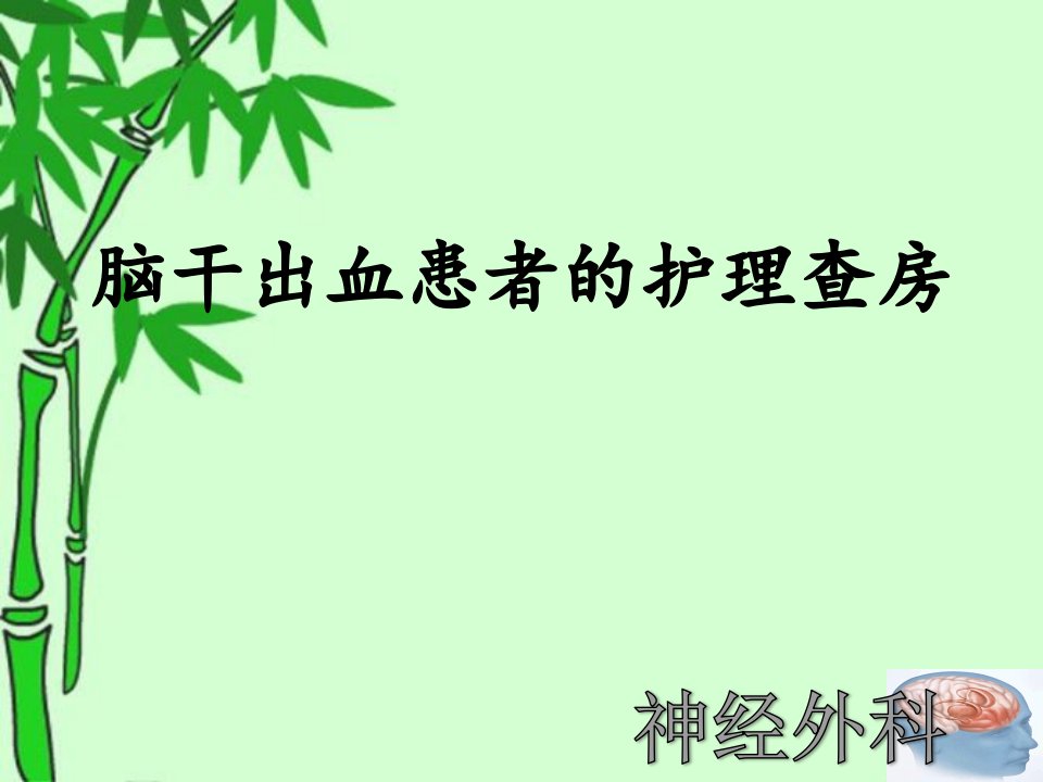 脑干出血护理查房PPT课件