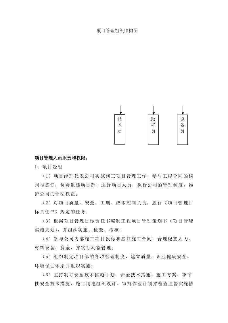 项目管理组织结构图