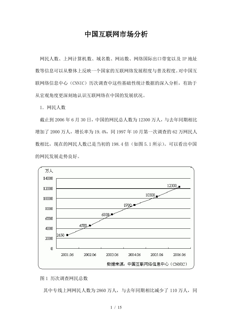 中国互联网市场分析