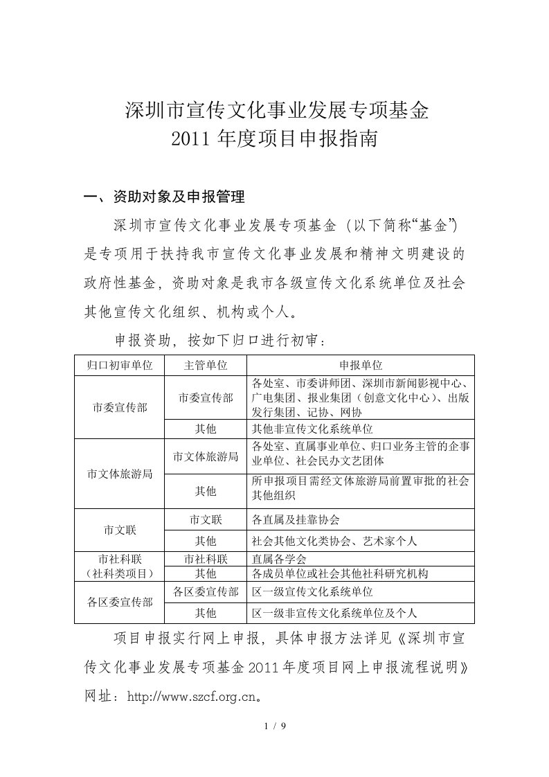 深圳市宣传文化事业发展专项基金