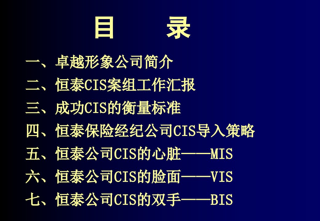 恒泰保险经纪有限公司CIS导入提案报告