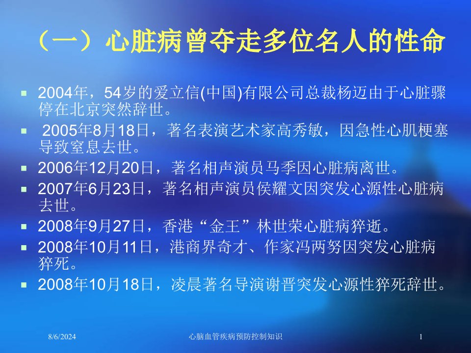 2021年心脑血管疾病预防控制知识