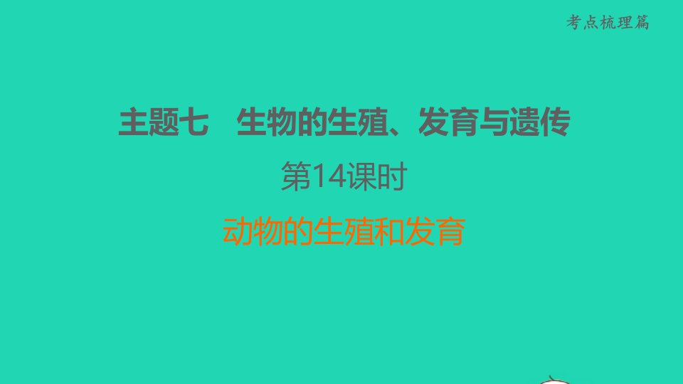 福建省2022年中考生物考点梳理篇第14课时动物的生殖和发育课堂讲本课件