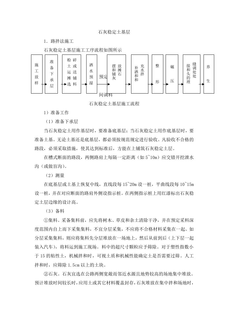 石灰稳定土基层