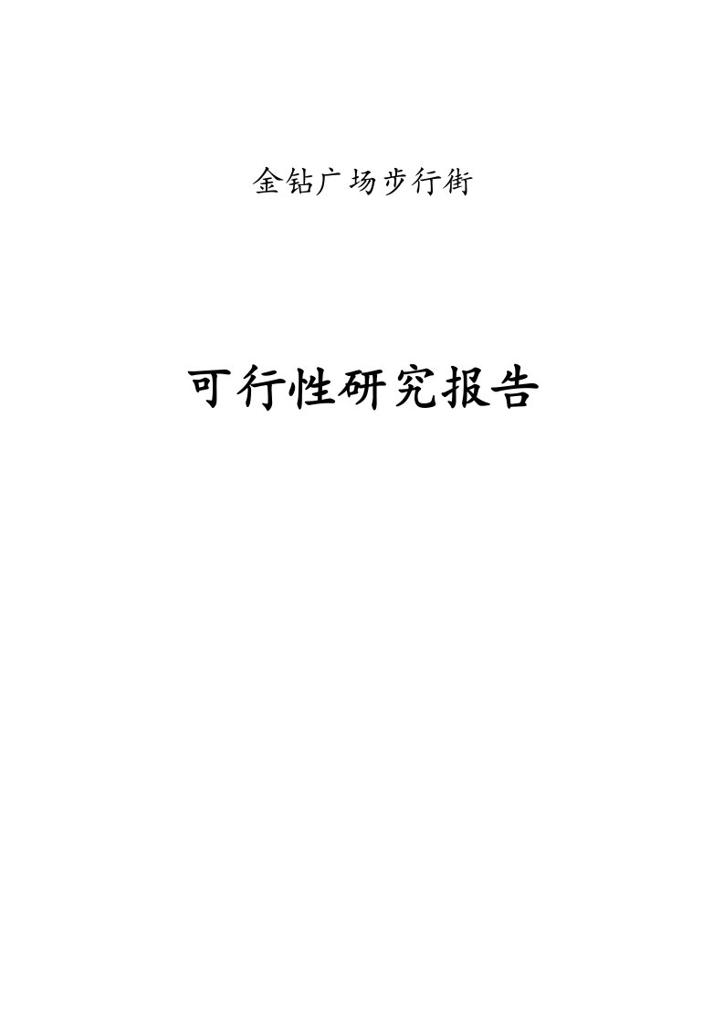 金钻广场商业步行街可研报告