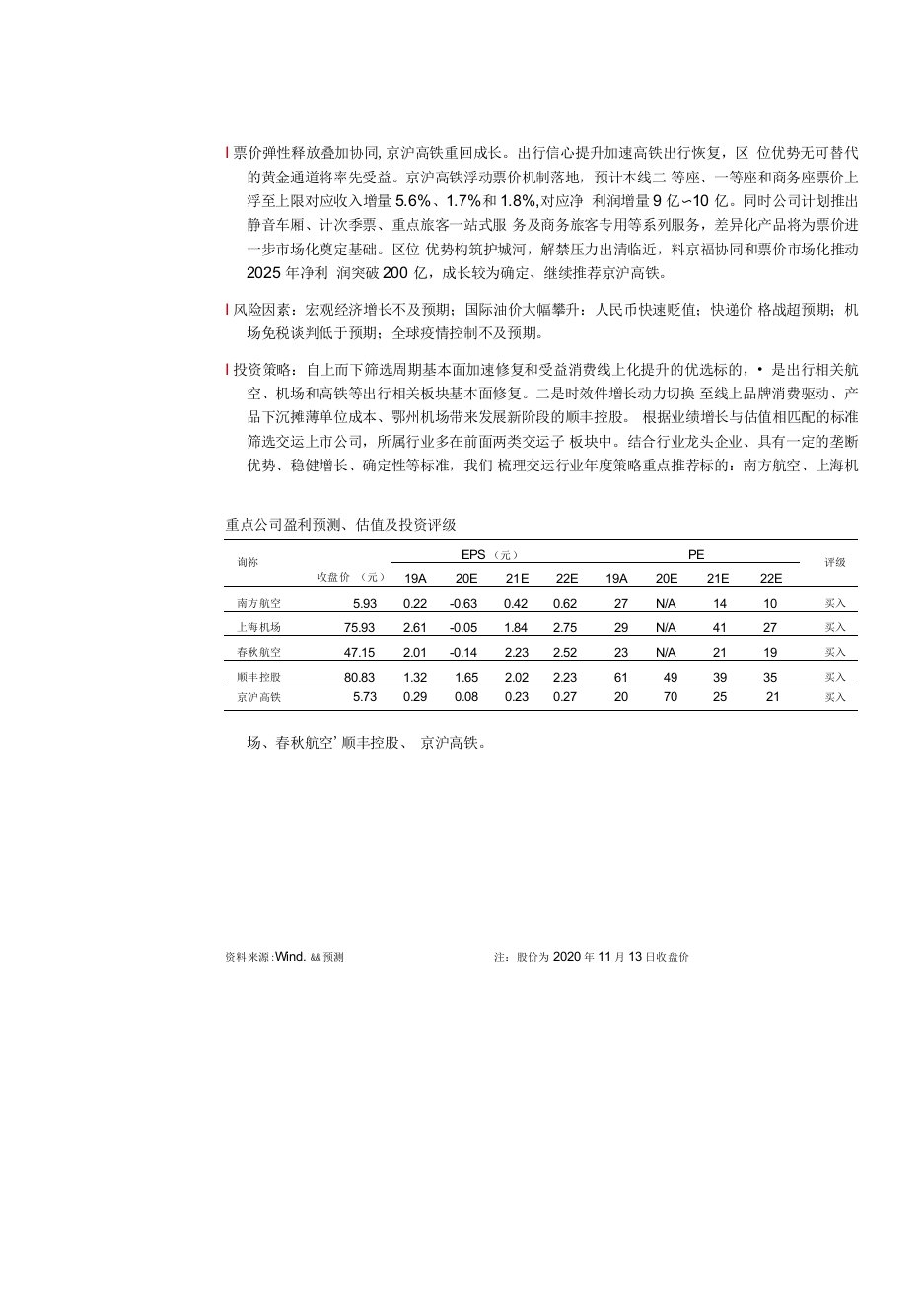 交通运输行业2021年投资策略：涅槃重生出行迎重构繁荣，产品分层顺丰筑第一快递