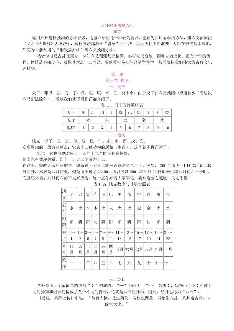 八卦六爻预测入门