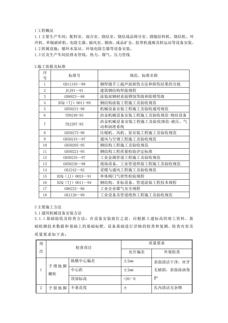 沙钢360m2烧结机工程机械施工方案