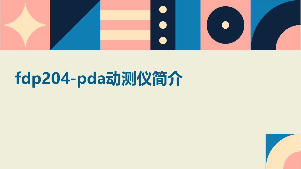 fdp204-pda动测仪简介