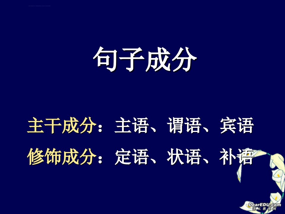 初中语文句子成分-PPT课件