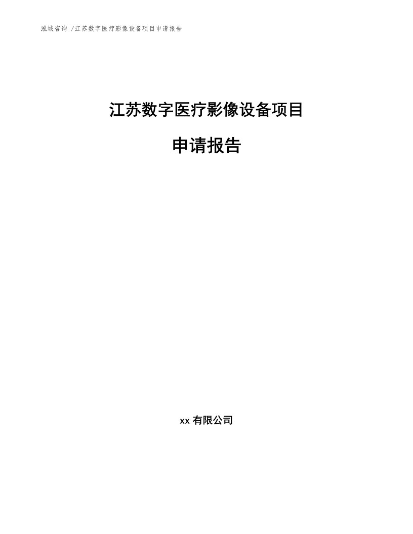 江苏数字医疗影像设备项目申请报告（范文模板）