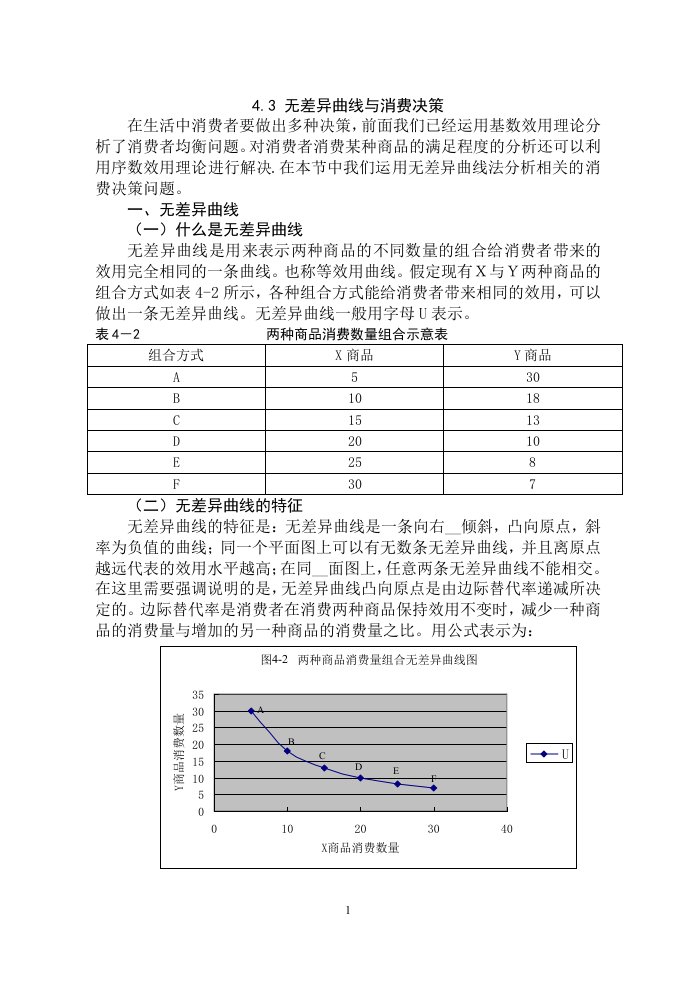 无差异曲线与消费决策