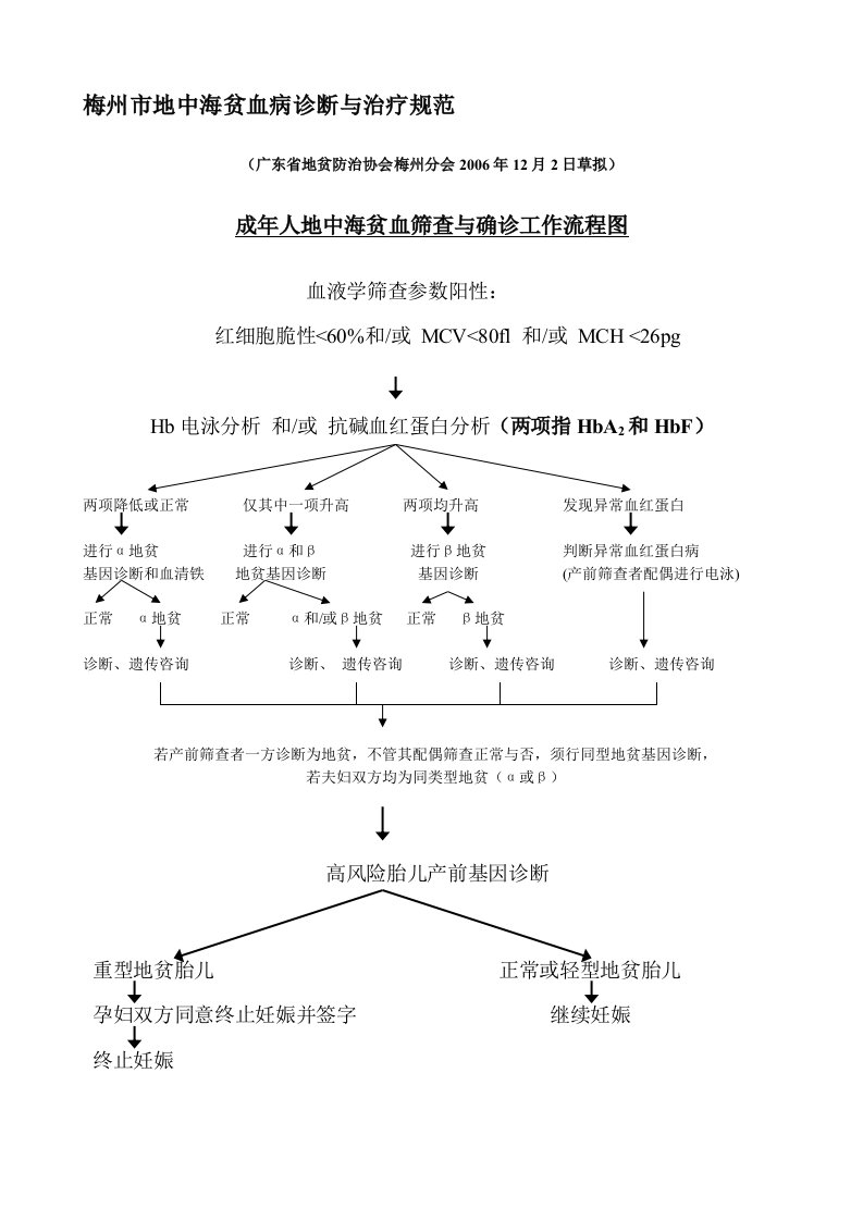 梅州市地中海贫血病诊断与治疗规范