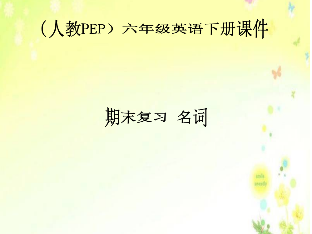 人教PEP版英语六年级下册《期末复习名词》课件