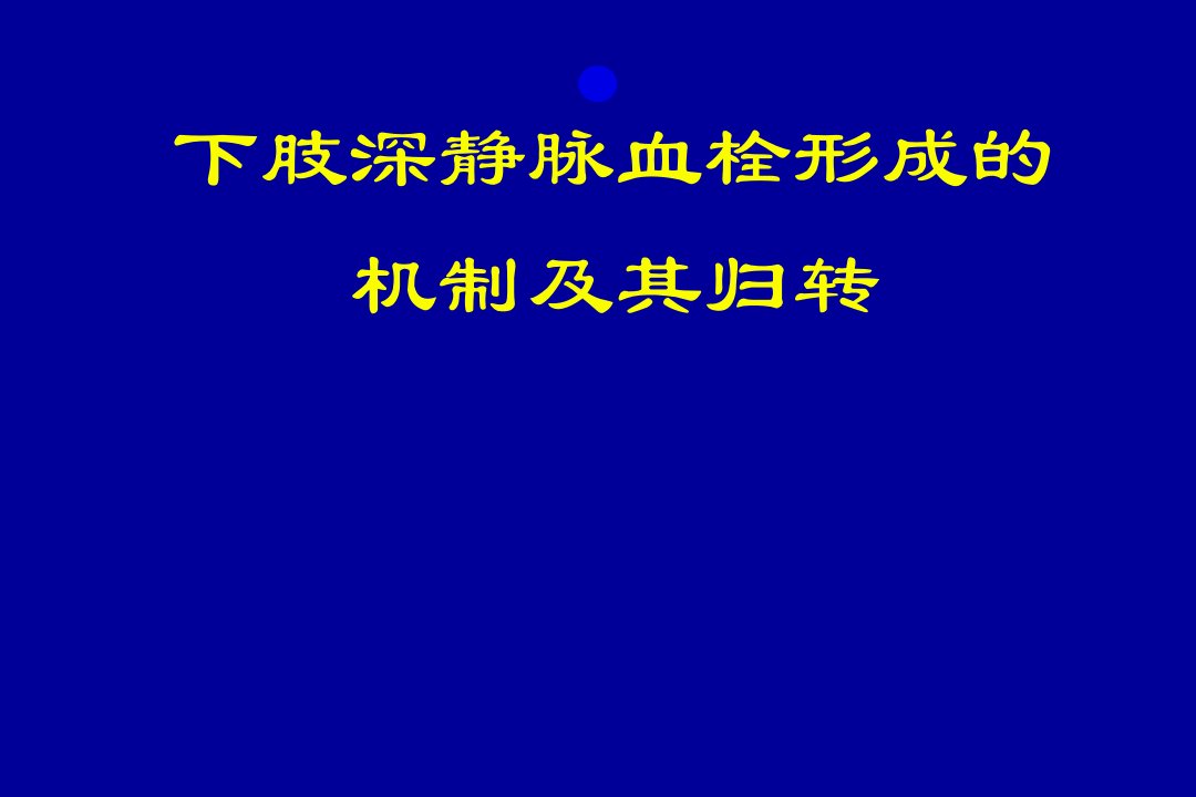 陈国锐-下肢深静脉血栓形成的机制及其归转改