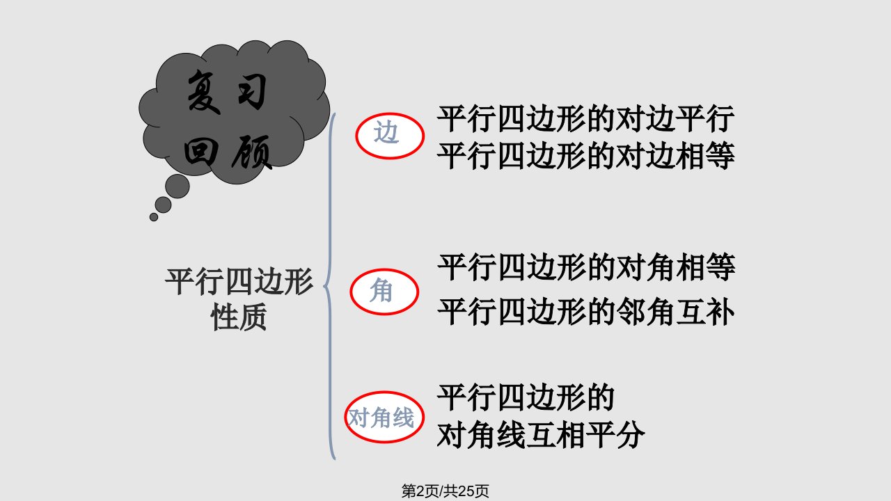 数学平行四边形的判定北师大八年级上