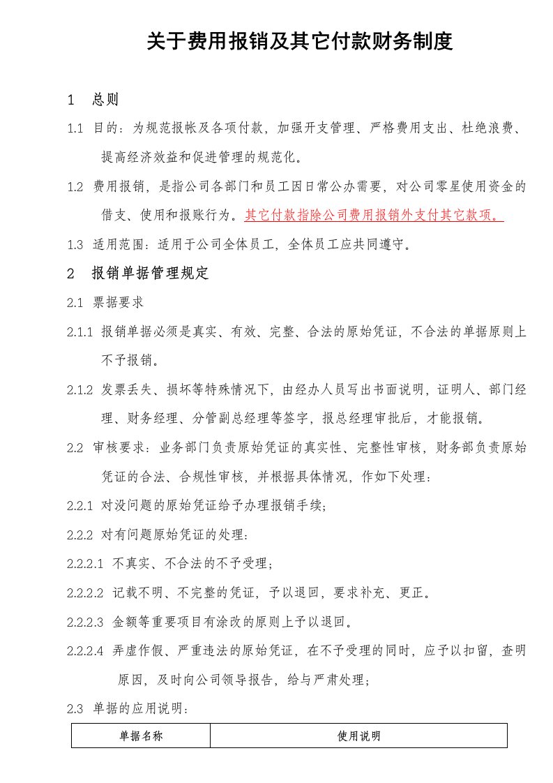 公司cw5-费用报销及各项付款制度