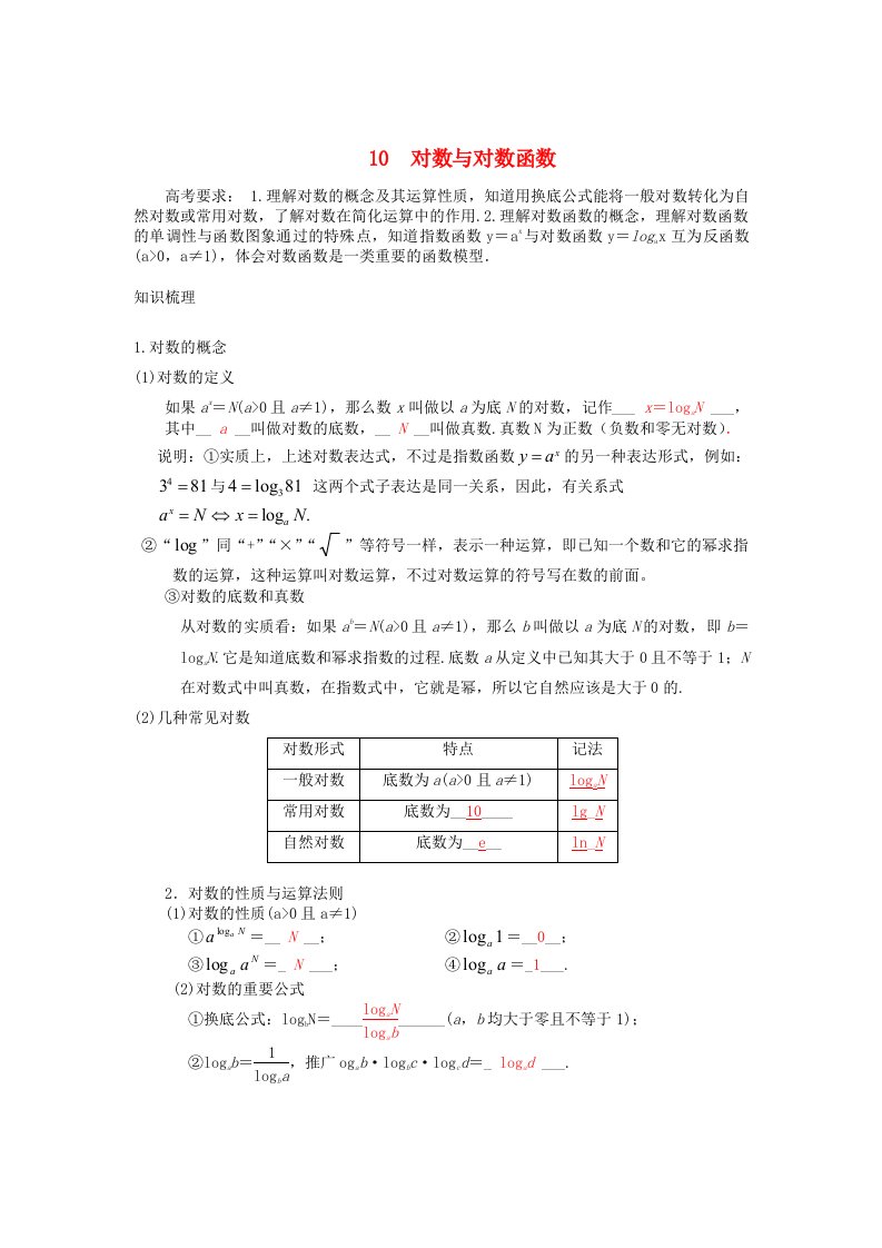 高三数学一轮复习讲义