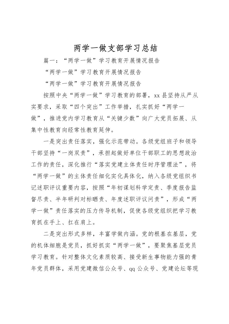 2022两学一做支部学习总结