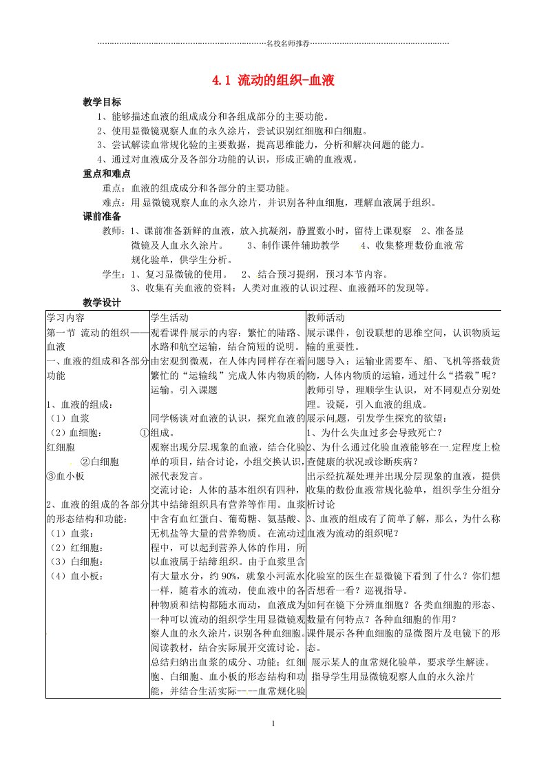 福建省沙县第六中学初中七年级生物下册