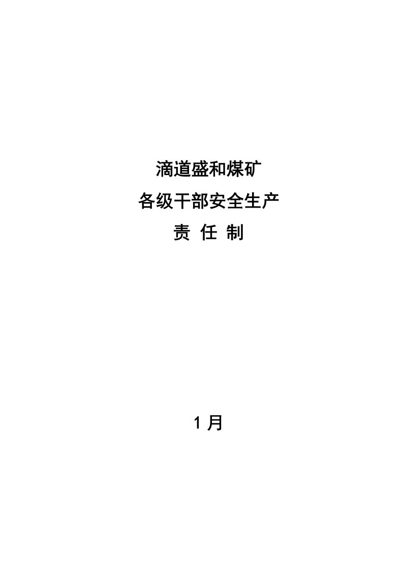 2021年滴道盛和煤矿各级干部安全生产责任制