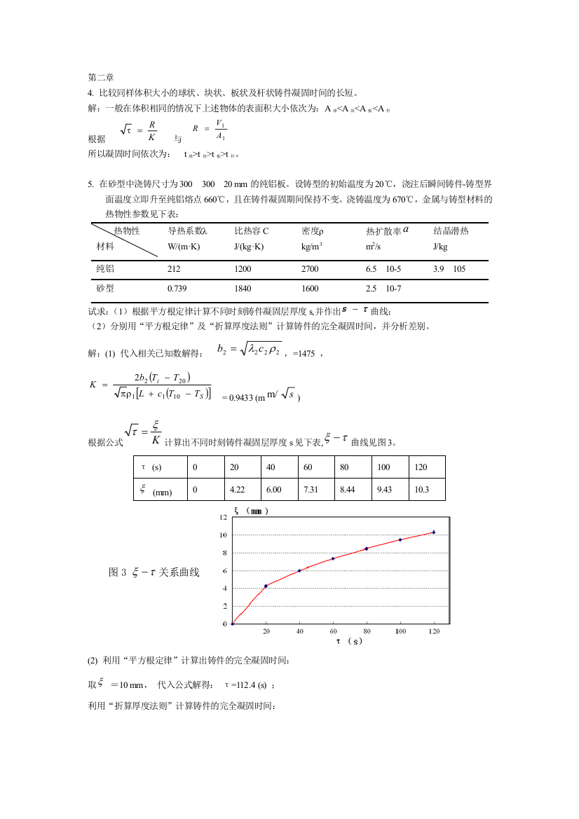 材料成型习题分析解析