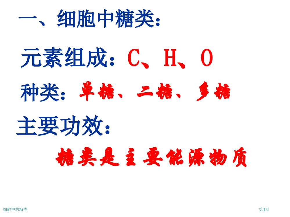 细胞中的糖类