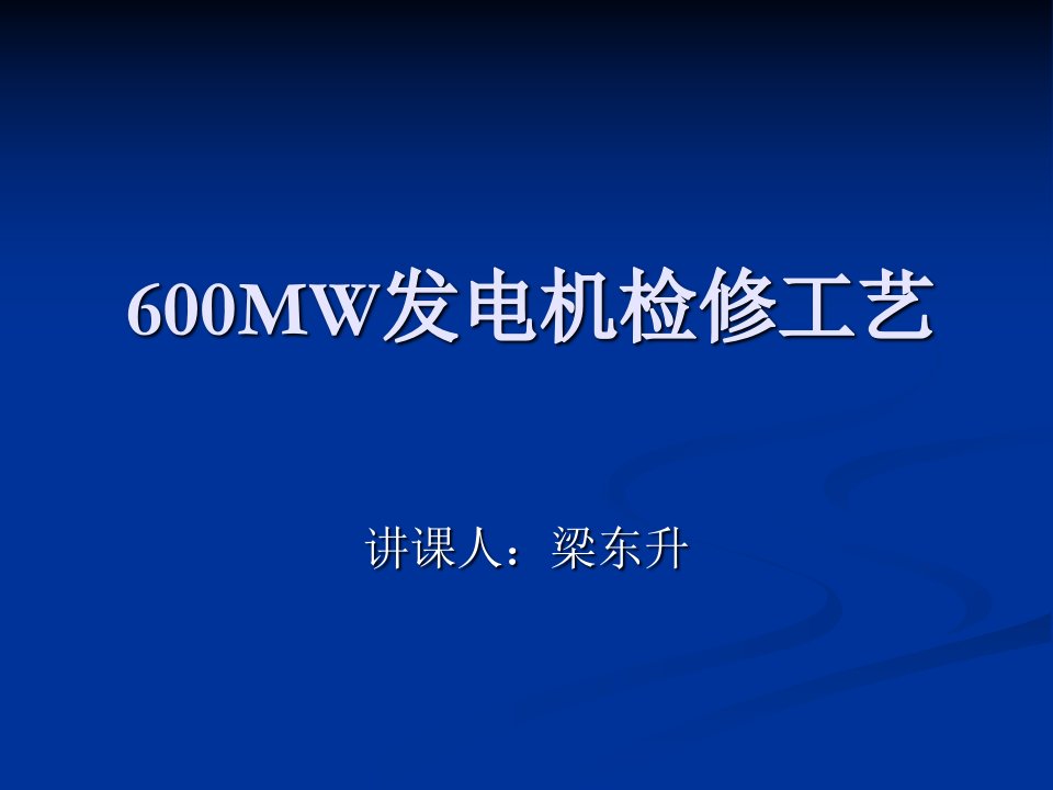 600MW发电机检修工艺