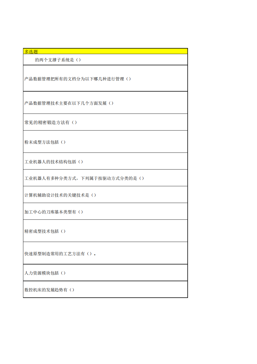 2022年西安交通大学期末考核《先进制造技术》机考题集汇总