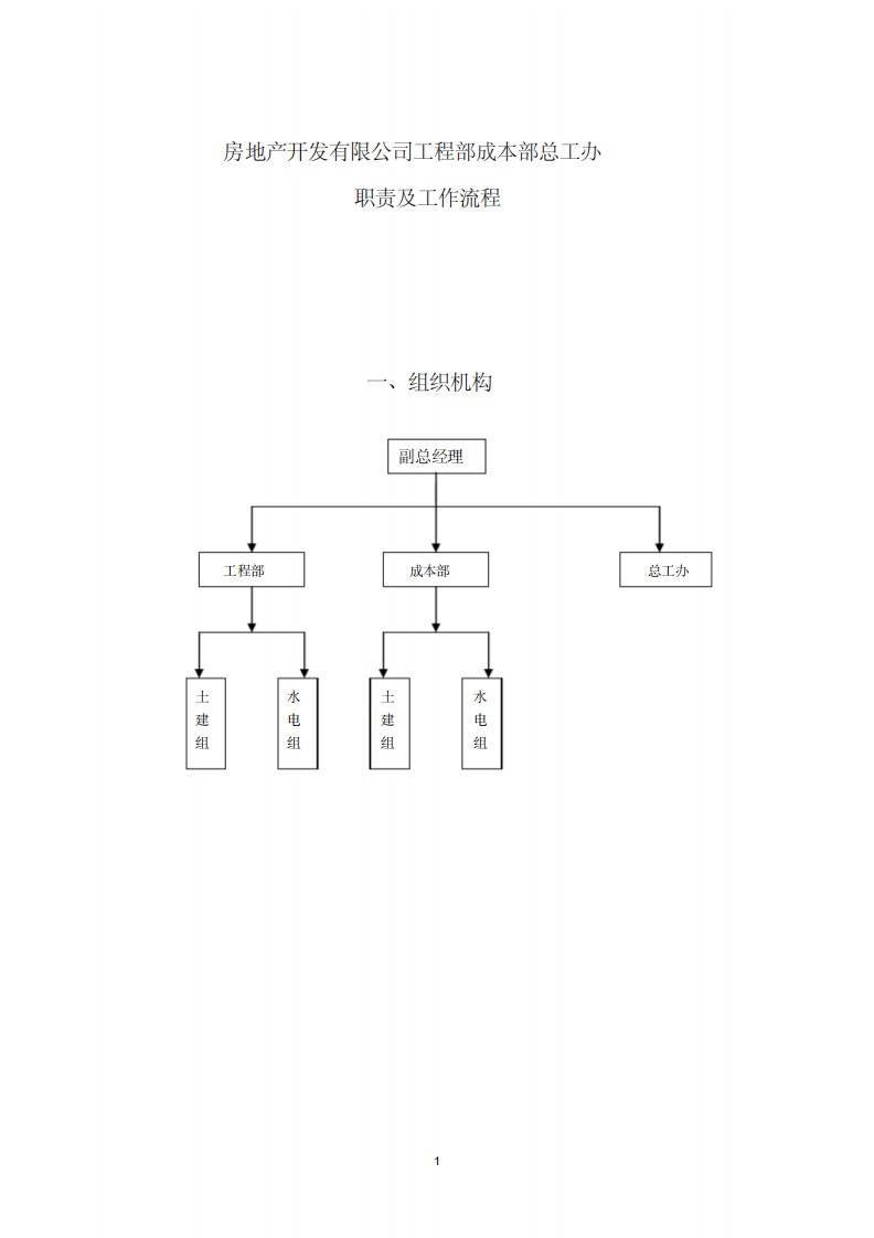 房地产公司工程部、成本部、总工办职责及工作流程