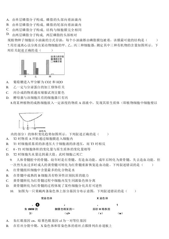 2021届安徽省萧县实验高中高二下学期生物第二次月考测试题（附答案）