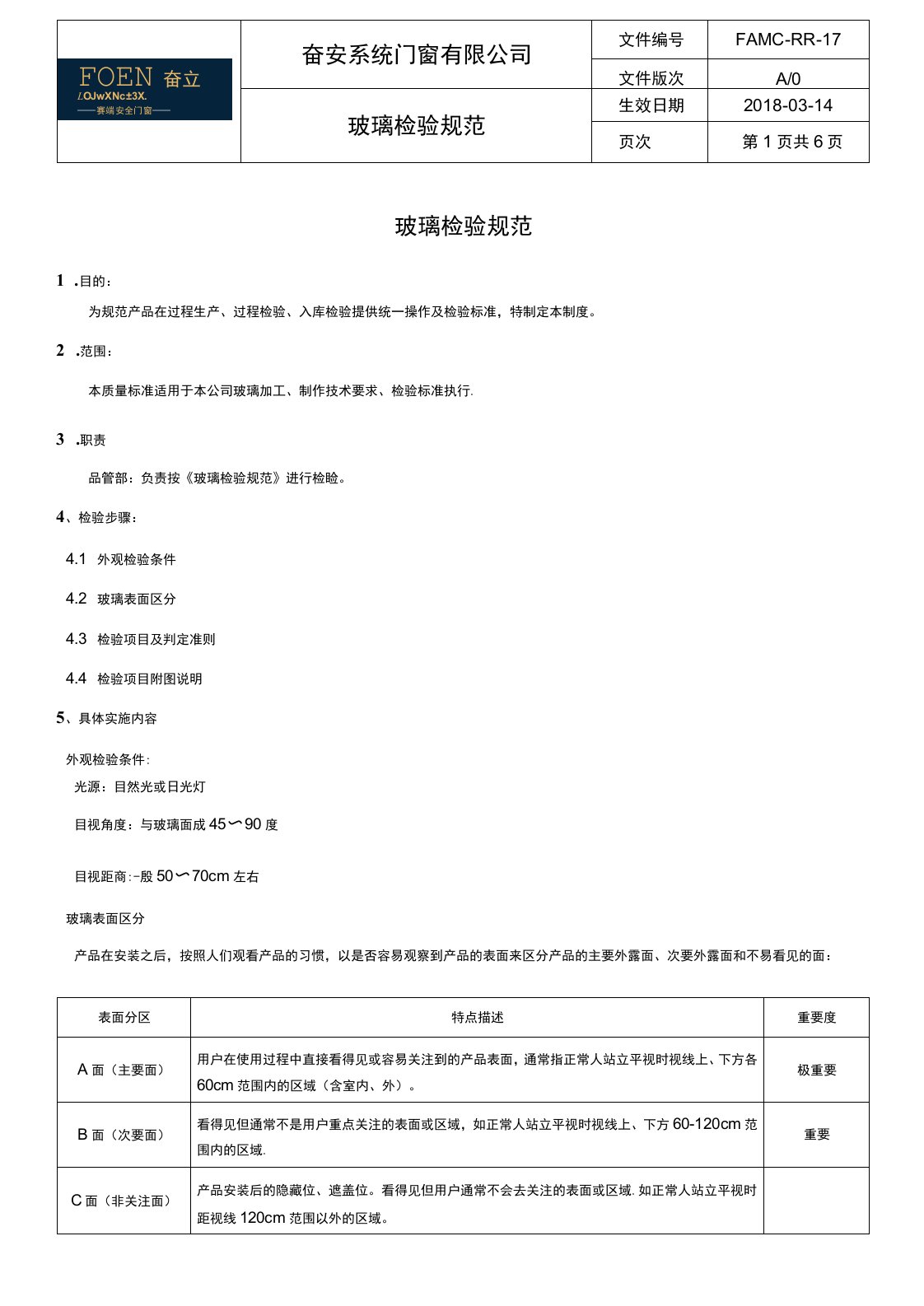 门窗中空玻璃检验标准