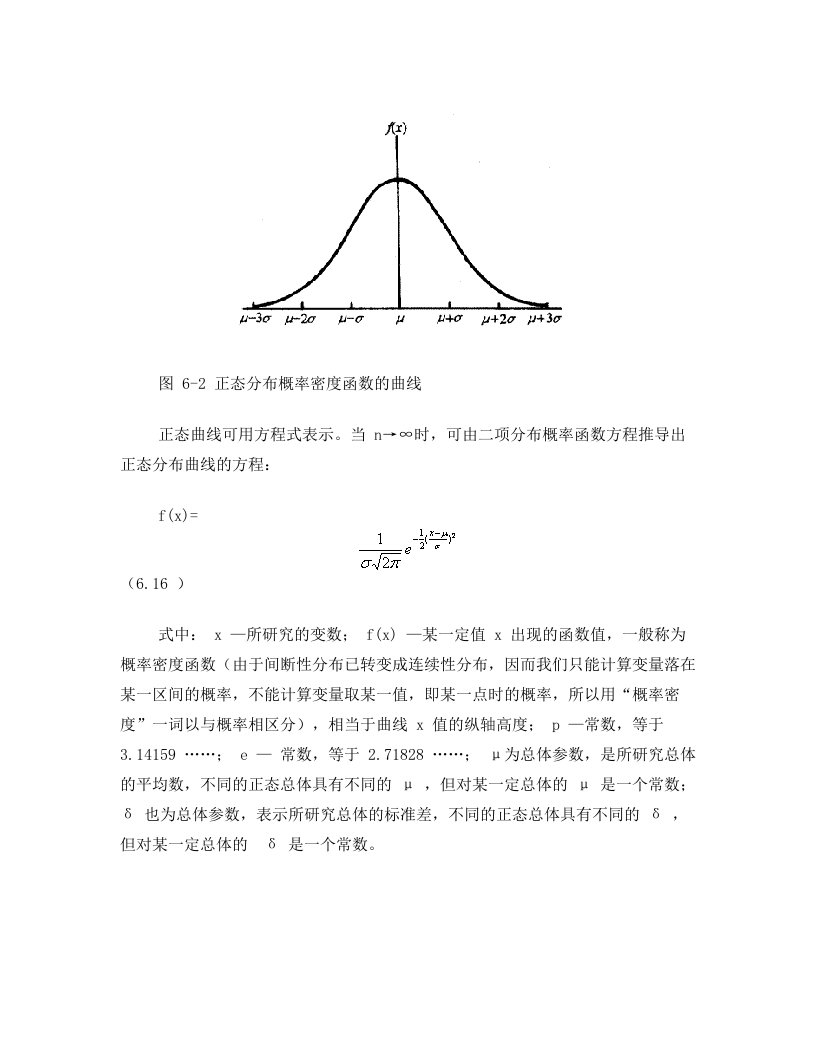 正态分布概率公式(部分)