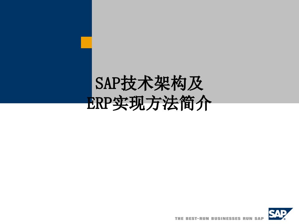 SAP技术架构及ERP实现方法简介经典课件